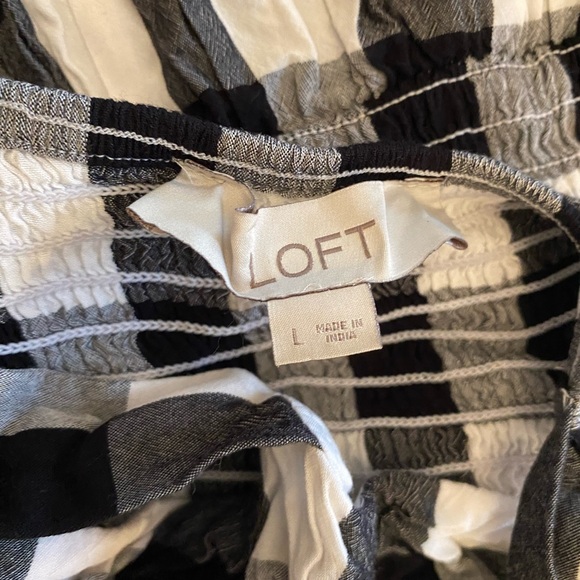 Loft Romper, black white checkered, size Large, measurements in Photos - Picture 2 of 6